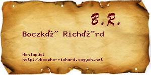 Boczkó Richárd névjegykártya
