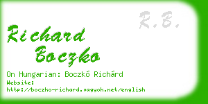 richard boczko business card