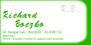richard boczko business card